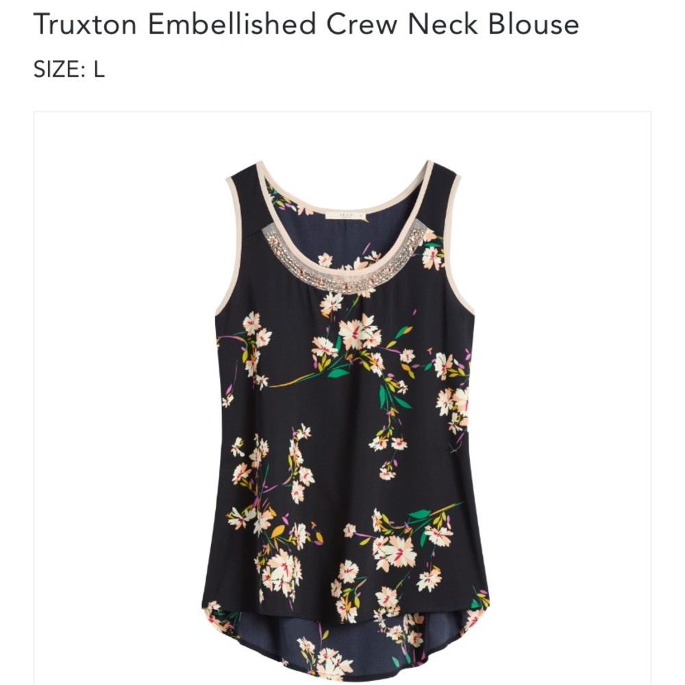 LE LIS Truxton Embellished Crew Neck Blouse